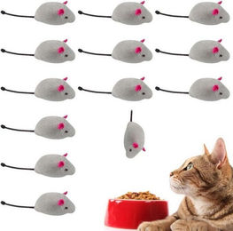 Produktbild von LuxusKollektion Katzen-Halsband Katzenspielzeug Mäuse Plüsch 10 Stück