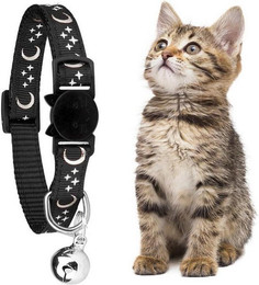 Produktbild von LuxusKollektion Katzen-Halsband Reflektierend mit Sicherheitsverschluss und Glöckchen