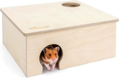 Produktbild von LuxusKollektion Kleintierkäfig Hamster Birkenholz Versteck 3-Kammer groß