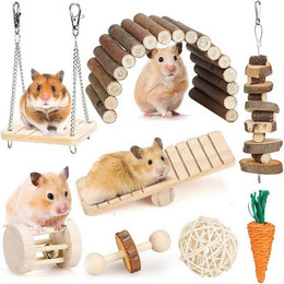 Produktbild von LuxusKollektion Kleintierkäfig Hamster-Kauspielzeug-Set Naturholz