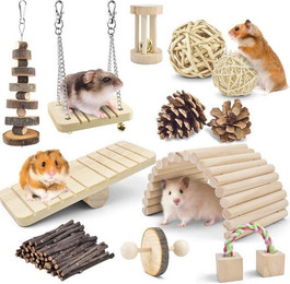 Produktbild von LuxusKollektion Kleintierkäfig Hamster Spielzeug Holz Kauspielzeug Natur