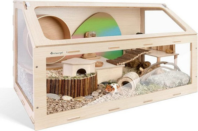 Produktbild von LuxusKollektion Kleintierkäfig Hamsterkäfig mit schräger Öffnung aus Holz