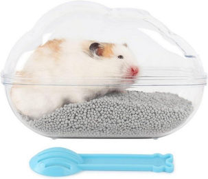 Produktbild von LuxusKollektion Kleintierkäfig Transparentes Hamster Sandbad groß mit Schaufel und Sauna