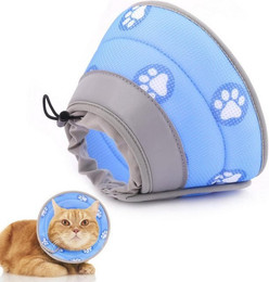 Produktbild von LuxusKollektion Schutzkragen Halskrause Katze Verstellbar Weich Blau S