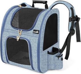 Produktbild von LuxusKollektion Schutzkragen Haustier Rucksack Katzentrage mit Netzfenster Oxford-Tuch Blau