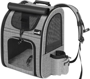 Produktbild von LuxusKollektion Schutzkragen Haustier Rucksack mit Netzfenster Tragbar Faltbar Katzentasche Grau L