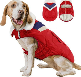Produktbild von LuxusKollektion Schutzkragen Hundemantel Winter Warme Hundekleidung Hoher Kragen Red Medium