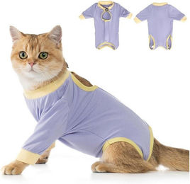 LuxusKollektion Schutzkragen Katzenbody Leckschutz Erholungsanzug Kastration Lavender S – Bild 1 von 5