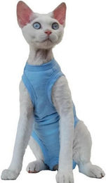 Produktbild von LuxusKollektion Schutzkragen Katzenbody nach OP Kastrationsbody Blau