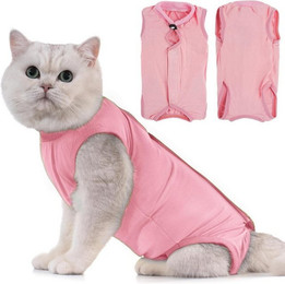 Produktbild von LuxusKollektion Schutzkragen Katzenbody nach OP Recovery Kastration Leckschutz Suit M-Rose Rosa