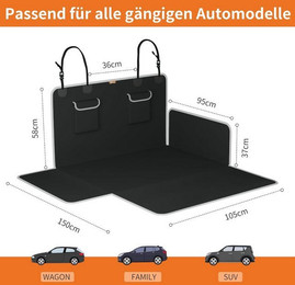 Produktbild von LuxusKollektion Schutzkragen Kofferraumschutz Hund wasserdicht XL Schwarz