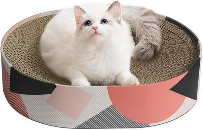 Produktbild von LuxusKollektion Schutzkragen Kratzpappe ovale Kratzmatte Katzen