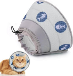 Produktbild von LuxusKollektion Schutzkragen Supet Halskrause Katze Einstellbar Grau S