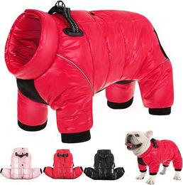 Produktbild von LuxusKollektion Schutzkragen Wasserdichter Hundemantel Winter Warm für Kleine Mittel Hunde Rot
