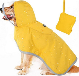 Produktbild von LuxusKollektion Schutzkragen Wasserdichter Regenmantel für Hunde mit Kapuze transparent