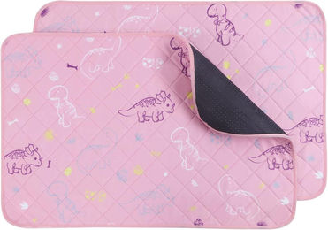 Produktbild von LuxusKollektion Schutzkragen Welpenunterlagen Waschbar Rosa Dinosaurier Design - 2 x 76 cm