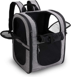 Produktbild von LuxusKollektion Tier-Halstuch Haustier Rucksack Tragetasche faltbar für Hunde Katzen 2-12kg Grau