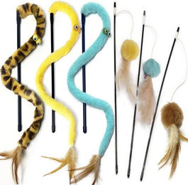 Produktbild von LuxusKollektion Tier-Halstuch Katzenspielzeug Angel Feder Katzenbälle Federn Hüpfbälle