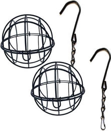 Produktbild von LuxusKollektion Vogelhaus 2er Set Hängende Vogelfutterstation Kugelform Schwarz