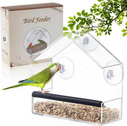 Produktbild von LuxusKollektion Vogelhaus Fenster Vogelfutterhaus Transparent Acryl