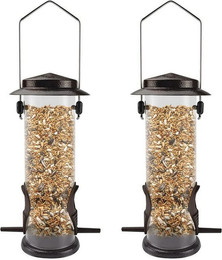 Produktbild von LuxusKollektion Vogelhaus Futterspender aus Edelstahl zum Aufhängen