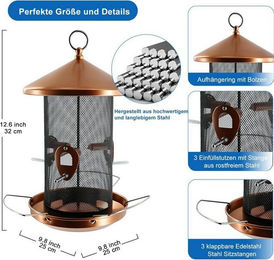 Produktbild von LuxusKollektion Vogelhaus Großes Metall-Vogelfutterhäuschen