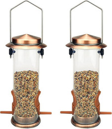 Produktbild von LuxusKollektion Vogelhaus Vogelfutterspender Metall Kupfer wetterfest