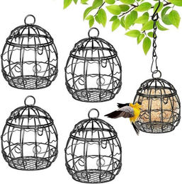 Produktbild von LuxusKollektion Vogelhaus Vogelfutterstation Metall Wildvogel Futterspender 4er Set