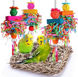 LuxusKollektion Vogelkäfig Vogelspielzeug Seegras Hängematte Barsch Schaukel Lovebirds Sittiche – Bild 1 von 5