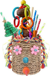 Produktbild von LuxusKollektion Vogelspielzeug mit Seegras und Holzblöcken