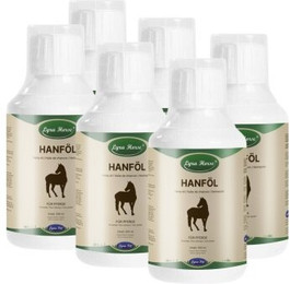 Produktbild von Lyra Horse Barfer's Solution 100 % Hanföl für Pferde - 6 x 500 ml