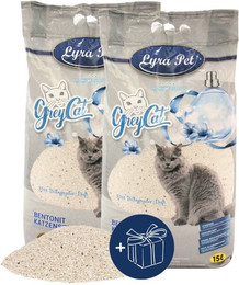 Produktbild von Lyra Pet® GreyCat® Katzenstreu mit Aktivkohle und Babypuderduft - 2 x 15 l