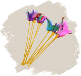 Lyra Pet® Katzenangel mit Feder orange – Bild 1 von 4