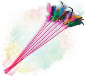 Lyra Pet® Katzenangel mit Feder rosa – Bild 1 von 3