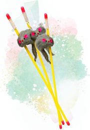 Lyra Pet Katzenangel mit Fellmaus grau – Bild 1 von 3