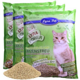 Produktbild von Lyra Pet Lyra Power Grasfaser Katzenstreu klumpend - 3 x 10 l