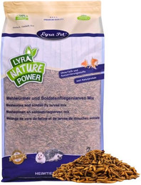 Produktbild von Lyra Pet® Mehlwürmer- und Soldatenfliegenlarven-Mix - 5 kg