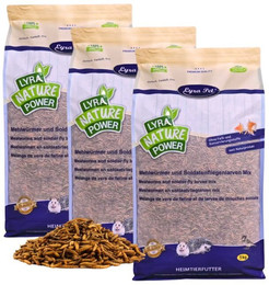 Produktbild von Lyra Pet® Mehlwürmer- und Soldatenfliegenlarven-Mix - 15 kg