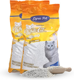 Produktbild von Lyra Pet® White Cat® Bentonit Katzenstreu mit Babypuderduft - 2 x 15 l