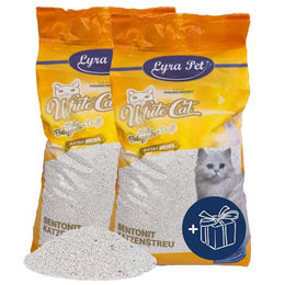 Produktbild von Lyra Pet White Cat Bentonit Katzenstreu mit Babypuderduft - 2 x 15 l