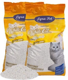 Produktbild von Lyra Pet White Cat Bentonit Katzenstreu mit Babypuderduft - 2 x 15 l