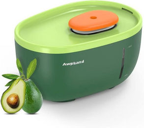 LA CUTE Katzen Trinkbrunnen Avocado Design mit LED-Wasserstandsanzeige und 4-fach Filterung 2L Grün – Bild 1 von 5