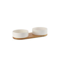 Produktbild von Labbvenn Futterstation Vuku Erhöhter Napf aus Keramik Weiß M/L 2x 2,0L - 2 l