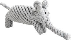 Produktbild von Laboni Hundespielzeug Elton Elefant Kauspielzeug zur Zahnpflege aus Baumwolle Grau 33 x 8 x 10 cm