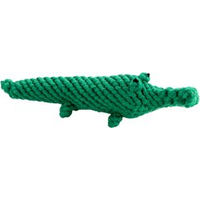 Produktbild von Laboni Hundespielzeug Kalli Krokodil aus Baumwolle in Grün zur Zahnpflege 31 cm