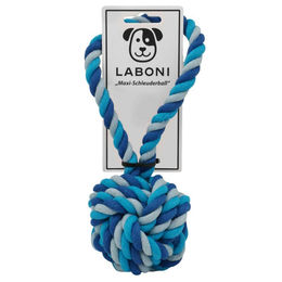 Produktbild von Laboni Kauspielzeug Maxi Schleuderball aus Baumwolle blau für Hunde zur Zahnpflege