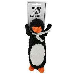 Produktbild von Laboni Poldi Pinguin Kauspielzeug aus Baumwolle zur Zahnpflege für Hunde
