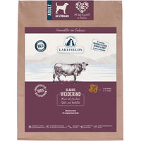 Produktbild von Lakefields Hundefutter Weiderind mit Zucchini, Äpfeln und Karotten getreidefrei und hypoallergen mit hohem Fleischanteil 1000g