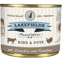 Produktbild von Lakefields Katzenfutter Rind und Pute mit Zucchini und Tomaten Monoprotein mit hohem Fleischanteil 1200g