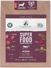 LAKEFIELDS Superfood Premium Hundefutter Weiderind Komplettmenü Kroketten für kleine Hunde Adult 1000g – Bild 1 von 1